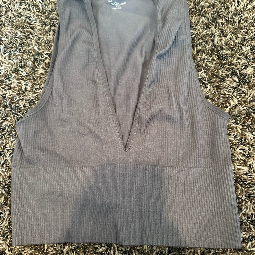 urban outfitters Gray Sleeveless V-Neck Top